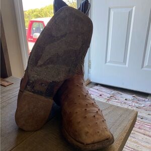 Justin ostrich skin boots